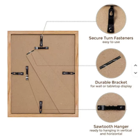 Cadre photo moderne en bois durable HuaJia, lot de 4, format A4 personnalisé, avec passe-partout, pour montage mural ou décoration de table