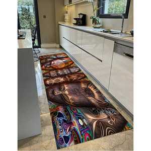 Tapis imprimé : motif de masque africain pour la décoration moderne de la maison, tapis doux non tissé - Product Image 4