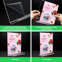Support de présentation de table en acrylique double face horizontal/vertical haute transparence A3/A4/A5/A6 |   Stands d'exposition personnalisés