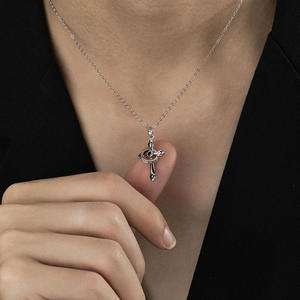 Collier Pendentif Ancre de Luxe en Argent Sterling 925 Plaqué Or avec Accents de Diamants, Tendance Hip Hop pour Hommes, Vente en Gros, Bijoux Fins - Product Image 1