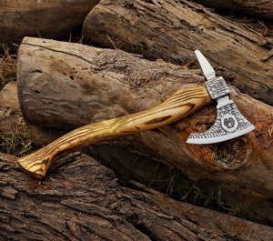 Venta al por mayor personalizado de alta calidad OEM ODM servicio hecho a mano hacha de corte de acero al carbono de grado industrial con cubierta de cuero hacha - Product Image 5