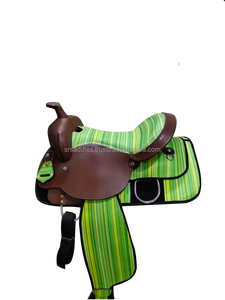 Selle de course de chevaux faite à la main en cuir pur Western Barrel Trail Horse Saddle Portable Horse Riding Saddle avec Tack assorti - Product Image 3