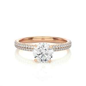 แหวนเพชรโมอิสซาไนต์สเตอร์925เงินทรงกลมแหวนหมั้นเพชรโมอิสซาไนต์ - Product Image 2