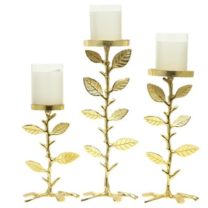 Premium Quality Leaf Style Aluminum Candle Stand Home & Hotel Wedding Decorative Holder - Product Image 1