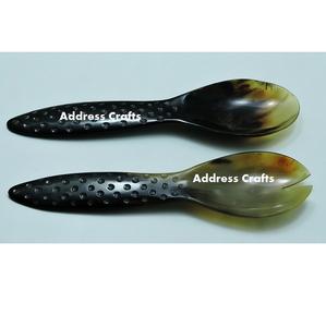 Matériau écologique meilleure vente cuillère de service en corne de buffle ensemble à salade ustensiles de cuisine pour la maison fabricant d'outils de l'Inde par adresse artisanat - Product Image 4