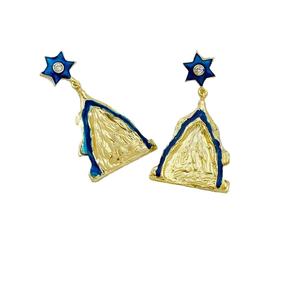 Flor de diseñador hecha a mano chapada en oro y pendientes colgantes DesignerFashion Earring Drop and Dangle Earrings para mujer - Product Image 1