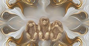 Estatua de animales de latón Animales decorativos para el hogar y la Oficina Figuras coleccionables hechas a mano de fengshui chino (mono-dorado) - Product Image 3