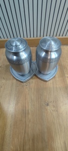 Cremation Urns Set/<b>Memorial</b> Urns Set/Funeral Urns Ash Urns Set of 2 Pcs Cremation Containers Keepsake Urns Metal Urn with Stand - Product Image 6