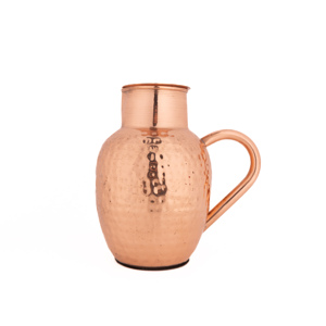 Jarra de agua de cobre personalizable de alta calidad con mango de cobre que incluye tapa para regalos de negocios precio al por mayor - Product Image 1