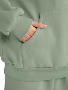 Unisex Custom Sweat Suit Tracksuit Set Winter Streetwear Printed Fleece Jogger Pants Hooded <b>Elastic</b> Waist - Product Image 6