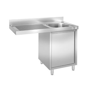 Évier de lave-vaisselle professionnel avec armoire PREMIUM - 1200x700mm - 1 bac, bac à droite - Product Image 1