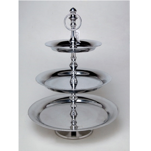 Soporte de pastel de metal pulido mate de 3 niveles con gancho colgante para fiestas de cocina - Product Image 5