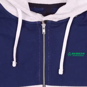 Dernière conception hommes coton polaire fermeture éclair à capuche 430 GSM fabriqué au Pakistan produit de gros à bas prix Service OEM - Product Image 2