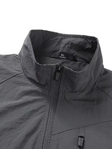 Men's Lightweight 100% Nylon Windbreaker <b>Jacket</b> Patches Zip Pocket Custom Logo Breathable Soft Running Autumn Outdoor Sport - Product Image 3