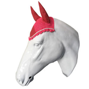 Máscara de mosca de caballo en varios colores y diseño Equipo ecuestre personalizado Competición Transpirable y protección Máscara de caballo Gorro de oreja - Product Image 2