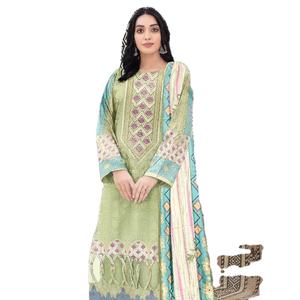 Vestido de patrón sólido informal para mujer más vendido 100% Pure Lawn Shalwar Kameez con Dupatta Eco-Friendly OEM ODM Diseño lavable - Product Image 4