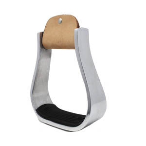 Étriers de cloche de selle de cheval Western 4 3/4 "de large classique marron recouvert de cuir Roper accessoire d'équitation Cowboy Tack Ranch Work - Product Image 2