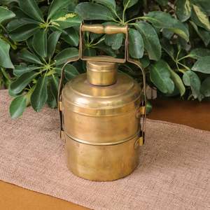 Healthy safe pure brass <b>tiffin</b> <b>box</b> designed to preserve nutrients of food while maintaining freshness for longer daily usage - Product Image 4