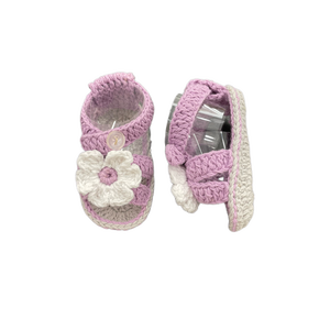 <span class=keywords><strong>Sandalias</strong></span> de flores de ganchillo hechas a mano de fábrica FS, zapatos casuales de algodón suave para bebés recién nacidos de 0 a 6 meses - Product Image 4
