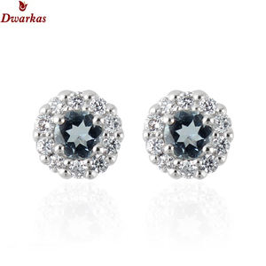 925 boucles d'oreilles Vintage en argent Sterling étincelant Zircon pierres précieuses bijoux de mariage pour femmes pour les fêtes anniversaires cadeaux - Product Image 1