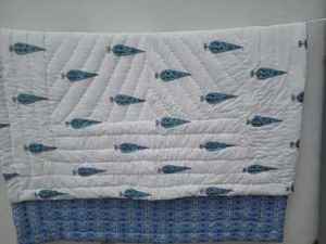 Handmade Cotton Flannel <b>Quilt</b> Red Block Printed Machine Bedding Set for Adults-<b>King</b> and Twin <b>Sizes</b> for Home and Hotel Use - Product Image 6