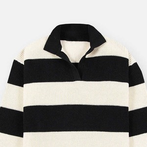 เสื้อสเวตเตอร์ถักสำหรับผู้ชายเสื้อสเวตเตอร์คอกลมเสื้อสเวตเตอร์โปโลลายทางเสื้อถักสำหรับฤดูหนาว - Product Image 4