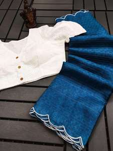 Dernière tenue de créateur Fancy Trending High on Demand Attractive Beautiful Arco Saree With Cut Border Work World Wide Exporter - Product Image 2