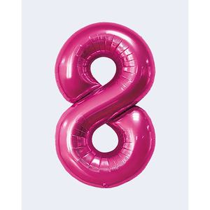 Globo de fiesta Party Love Número Fucsia N8 45cm Bolsa de 12 piezas - Product Image 1