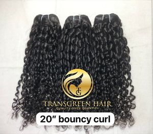 Calidad superlativa 100% Indian Virgin 16 ''Bouncy Curly Bundles Extensión de cabello Máquina de un solo donante Trama doble Proveedor indio - Product Image 2