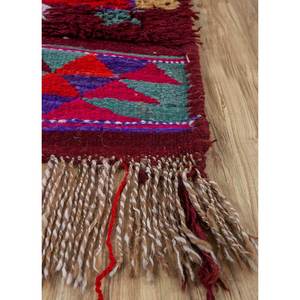 Nuray Large Area Hand Knotted Wool Rugs <b>Red</b> Orange Geometric Abstract Rectangle for Home-for Entryway Hallway 9x12 Rectangle - Product Image 4