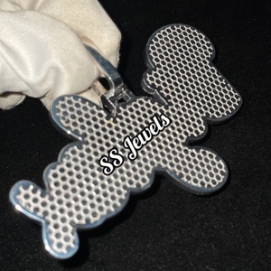 Collar Personalizado con Colgante de Moissanita VVS, Plata de Ley 925, Estilo Hip Hop, Chapado en Rodio, Engaste de Garra, Forma de Letra, Real Iced SS - Product Image 5