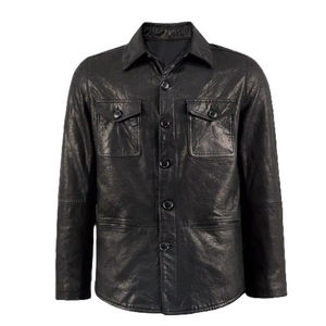 Chaqueta de bombardero de cuero informal para hombre con diseño de logotipo personalizado de calidad superior de cuero de talla grande al por mayor nueva - Product Image 6