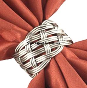 Élégant fil métallique rond rond forme cuivre plaqué élégance Festivals maison Table à manger décor porte-serviettes - Product Image 4