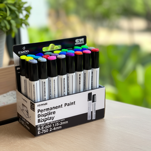 Permanent Paint Marker Display Black/White Line B.E-3000 1.5-3mm E-750 2-4mm - Product Image 3