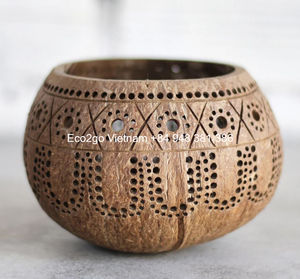Handmade and Organic Coconut Shell Candle Holder Vietnam/ Coconut Tealight Holder With High Quality and Good Price From Eco2go - Product Image 5