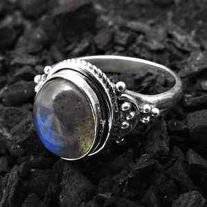 Bague en labradorite véritable avec argent sterling 925, style bohème, bague de tous les jours avec sertissage en bézel, prix de gros - Product Image 3