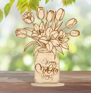 Personalized Wooden Flower Vase-Laser-Engraved <b>Decorative</b> Gift for <b>Mother</b> <b>s</b> <b>Day</b> or Special Occasions - Product Image 5