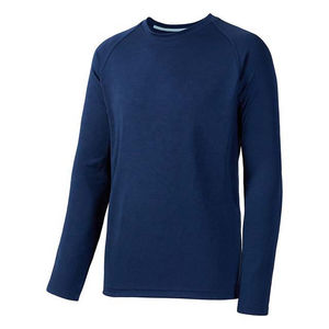 Chemise de pêche pour homme en coton et polyester, couleur bleu marine 2025, protection solaire UPF 50+, manches longues, col rond, performance - Product Image 2