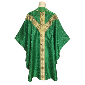 Casulla Sacerdotal Hecha a Medida 2025, Algodón Blanco con Bordado Dorado, Diseño Nuevo de Alta Calidad, Túnicas Étnicas Bordadas y Transpirables - Product Image 2