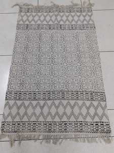 Alfombras de Algodón Suave de Lujo Hechas a Mano 2025, Dhurrie con Borlas, Ecológicas, Ligeras, Estampadas en Bloque, Mantas para Sofá con Diseño Floral - Product Image 2