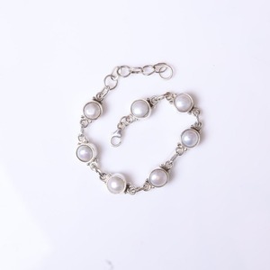 925 Sterling Silver Rhodium Plated Handmade Gemstone <b>Pearl</b> Tennis Spinner <b>Bracelet</b> High Quality Designer Jewelry Gift - Product Image 3
