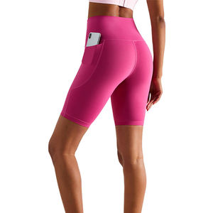 Shorts de yoga solides à séchage rapide pour femmes, confortables, anti-rétrécissement, respirants, extensibles dans les quatre sens, taille haute, légers, logo personnalisé - Product Image 2