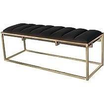 Hot Selling Golden Plated Bench Metal Frame Velvet Upholstery Bench Furniture Removable Cover Storage Modern Design for Home - Product Image 4