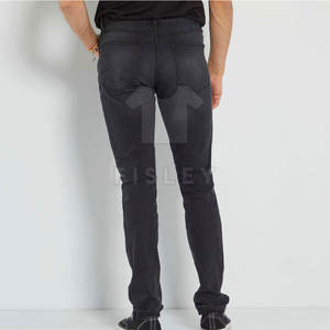 Pantalon en jean taille moyenne avec logo personnalisable très vendu pour hommes vêtements d'extérieur décontractés en coton léger tailles pour adultes motif droit - Product Image 4