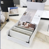 Nouveau produit moderne granit marbre mosaïque carreaux de céramique papier Quartz échantillon cas décor chambre valise pierre présentoir
