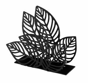 Porte-mouchoirs en métal fer forgé à motif de feuille, finition noire, organisateur moderne, polyvalent pour la décoration de salle à manger - Product Image 5