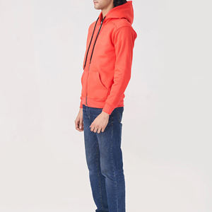 Qualité supérieure pas cher prix hommes fermeture éclair sweats à capuche personnalisé hiver polaire avec couleur unie motif à capuche col uni teint - Product Image 5