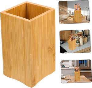 Ustensiles de cuisine essentiels pour le nouvel appartement Organisateur en bois pour comptoir porte-ustensiles de cuisine - Product Image 5