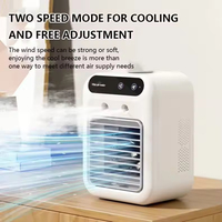 Ventilateur Brumisateur Portable Rechargeable USB avec Bac à Glaçons, 2 Vitesses, Fonctionnement Silencieux, Matériau Plastique, Mini Climatiseur de Bureau
