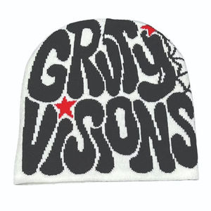 Exquisite Y2K Knitted Jacquard Beanie Hat with Embroidery, a Fashionable Lettered Warm <b>Accessory</b> for <b>Winter</b> - Product Image 3